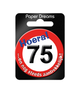 Button 75 Jaar Verkeersbord 5,5cm